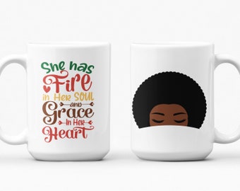 African American Mug.  African American female reflecting on her life and knowing that she will overcome all obstacles.  Great gift for all.