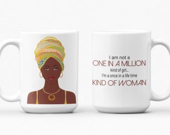 African American Mug.  Beautiful African American woman describing her worth to the rest of the world.  A great gift for a strong woman.