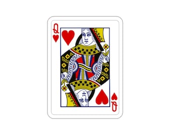 Vinyl Sticker - Playing Card : The Queen of Hearts