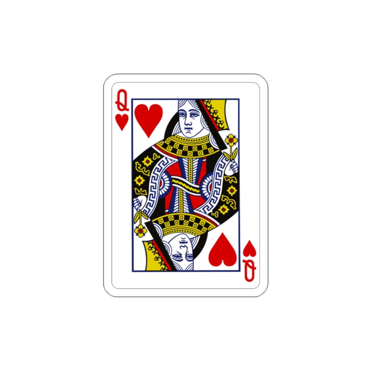 Vinyl Sticker - Playing Card : The Queen of Hearts