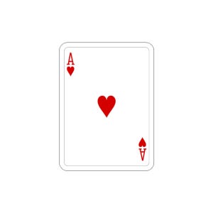 Vinyl Sticker - Playing Card : The Ace of Hearts