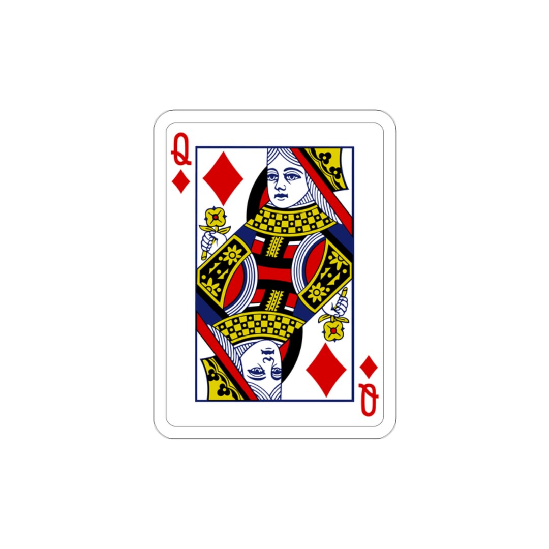 Vinyl Sticker - Playing Card : the Queen of Diamonds - Etsy