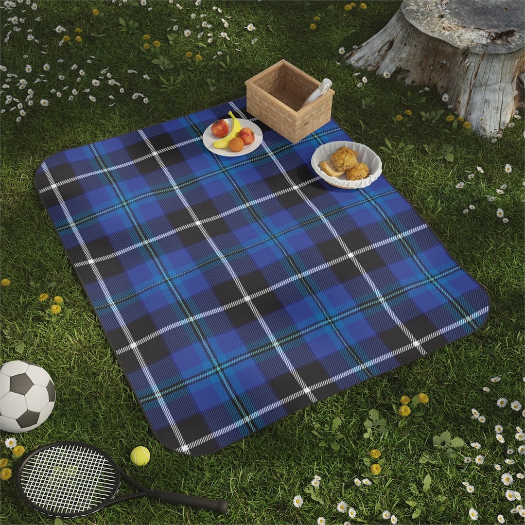 Blue Tartan Picnic Blanket Etsy