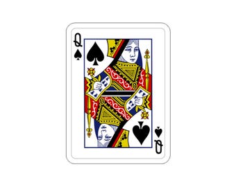 Vinyl Sticker - Playing Card : The Queen of Spades