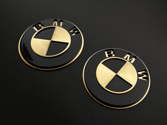 BMW Emblem From Brass / Black and Gold BMW Logo Made of Very High Quality /  Custom BMW Badge 