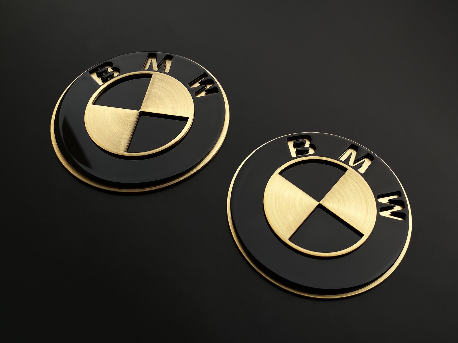 BMW Emblem From Brass / Black and Gold BMW Logo Made of Very High