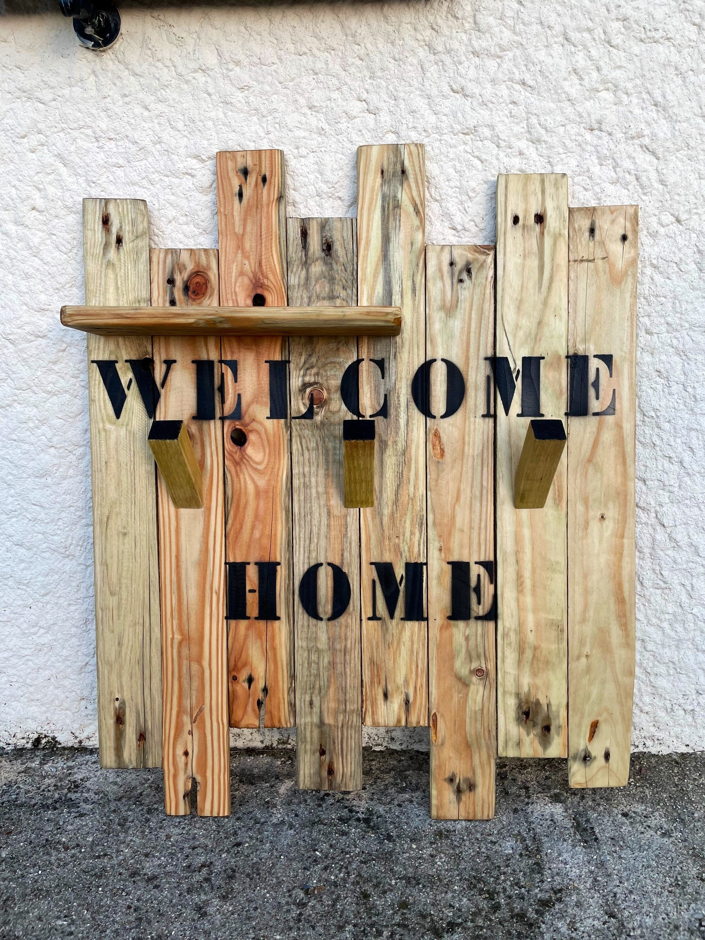 Porte Manteau/Étagère Murale en Bois de Palette Recyclé Diy Personnalisation