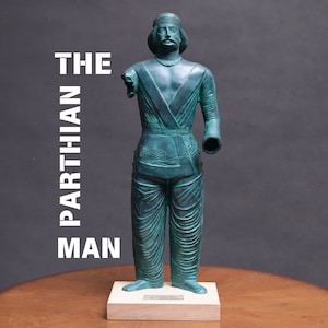 Parthian Man Statue Replica: 45cm Resin Persian Noble Sculpture