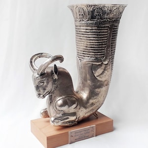 Achaemenid Persian Rhyton Replicas – Copper Ibex and Horned-Lion Drinking Vessels Inspired by Museum Originals – Persian Home Decor
