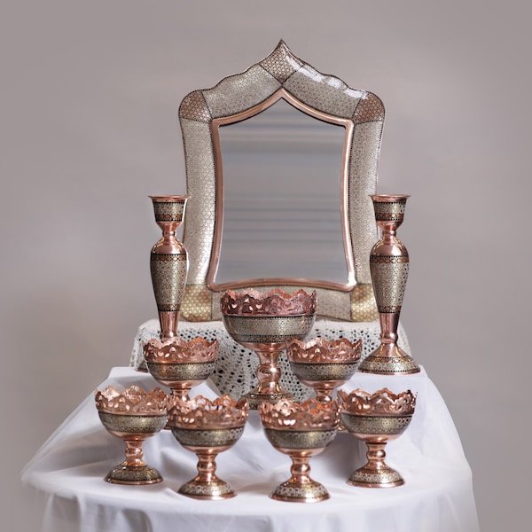 Khatam Nowruz Haftsin Set | Decoration For Haftsin Table | Copper Haftsin Set | Gift For Mom