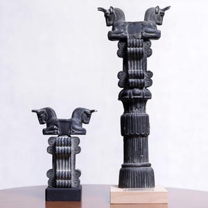 Apadana Palace Column Replica: Double-Headed Bull Capital - Resin Decor
