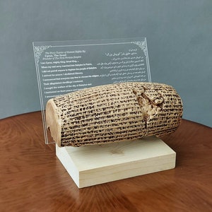 CYRUS Cylinder Replica With Translation| Cyrus Cylinder Recreation| Life-size  Replica| The First Bill Of Human Rights| Gift For Historians