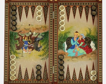 Handmade Persian Backgammon and Chess Set | 50*50(cm) Khatam Backgammon Set