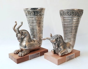 Ancient Persia| Decorative Achaemenid Bull Rhyton Replica| Achaemenid Rhyton with Griffin Head Replica| Achaemenid Vessels Recreation