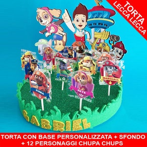 Torta Lecca Lecca Tema: Paw Patrol  - Personalizzata Nome e Anno