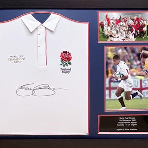 Jason Robinson Signed and Framed England Rugby Shirt with COA & photo proof
