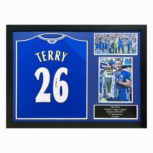 John Terry Signed and Framed Chelsea Shirt with COA & photo proof