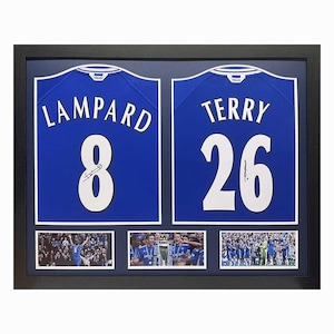 Frank Lampard and John Terry Signed and Framed Chelsea Shirts with COA & photo proof