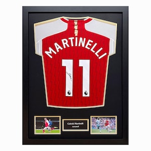 Gabriel Martinelli Signed and Framed Arsenal Shirt with COA & photo proof