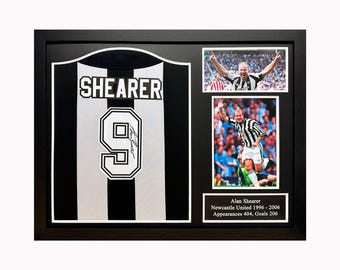 Alan Shearer Signed and Framed Newcastle United Shirt with COA & photo proof