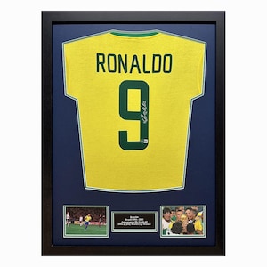 Ronaldo Nazario Signed and Framed Brazil Shirt with COA & photo proof
