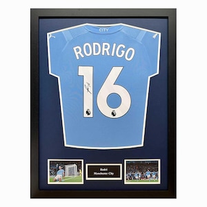 Rodri signiertes und gerahmtes Trikot von Manchester City mit COA und Fotobeweis