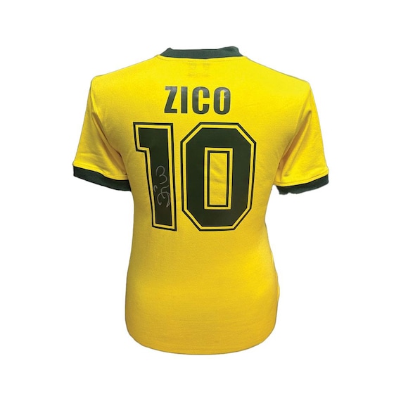 ジーコ10番フラメンゴ公式 サイン刺繍入り サッカーユニフォーム Zico Signed Brazil Shirt With COA & Photo Proof - Etsy