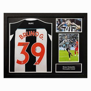 Bruno Guimaraes signerad och inramad Newcastle United-tröja med äkthetsintyg och fotobevis bild 1