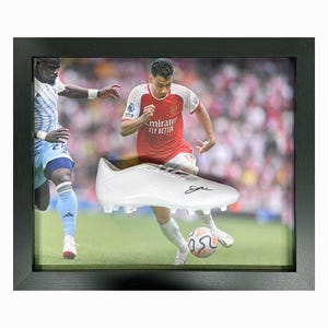 Gabriel Martinelli Signed and Framed Arsenal Boot with COA & photo proof