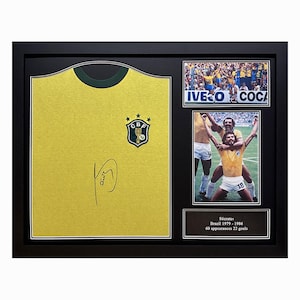 Socrates Signed and Framed Brazil Shirt with COA & photo proof