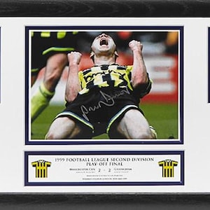 Paul Dickov Signed and Framed Manchester City storyboard with COA & photo proof