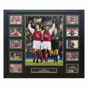 Thierry Henry and Dennis Bergkamp  Signed and Framed Arsenal photograph with COA & photo proof