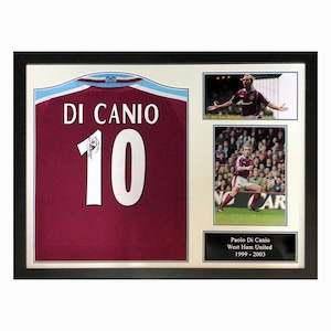 Paolo Di Canio Signed and Framed West Ham United Shirt with COA & photo proof