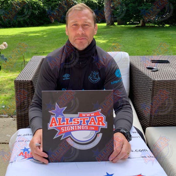 Duncan Ferguson Signed and Framed Everton Shirt With COA Photo