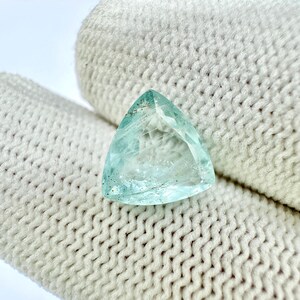natural loose Aquamarine, blue aquamarine trillion shape polished faceted gemstone for making jewellery 2.20 Ct. 9x9x4 mm