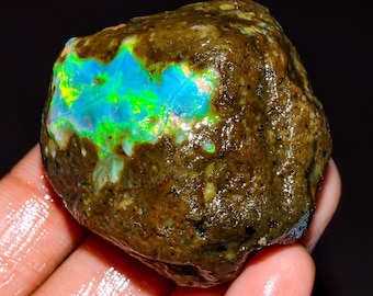 Opal, fire opal rough, ethiopian opal raw gemstone, 194.00 Cts. 100% Natural Mind Blowing Ethiopian Opal 41X39X25 MM Rough Gemstone