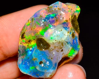 Opal, fire opal rough, ethiopian opal raw gemstone, 34.00 Cts. 100% Natural Supreme Ethiopian Opal 28X20X15 MM Rough Loose Gemstone