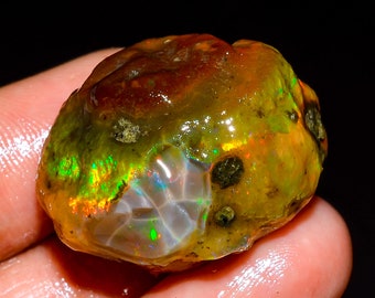 Opal, fire opal rough, ethiopian opal raw gemstone, 59.00 Cts. 100% Natural Wonderful Ethiopian Opal 27X22X20MM Rough Loose Gemstone