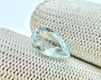 Blue Aquamarine Loose Stone Faceted March Birthstone Gem 12x7x5 mm 2.10 Ct