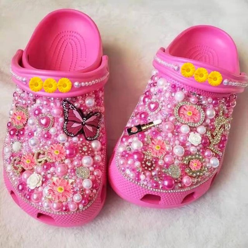 Custom Rhinestone Crocs Etsy