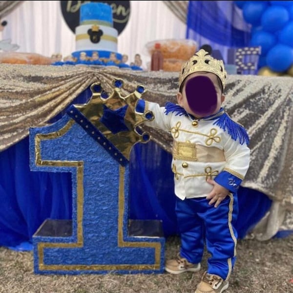 Costume de prince charmant de vacances, costume de roi pour bébé, garçon de tenue de premier anniversaire, fête costumée, costume d’Halloween, USMC, tenue Disney