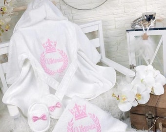 Embroidered Personalized Baby Bathrobe Set-Newborn Gift-Baby Towel-Baby Shower Gift-Name Embroidered Gift-Brithday Gift-Toddler Bath Robe