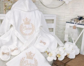 Embroidered Personalized Baby Bathrobe Set-Newborn Gift-Baby Towel-Baby Shower Gift-Name Embroidered Gift-Brithday Gift-Toddler Bath Robe