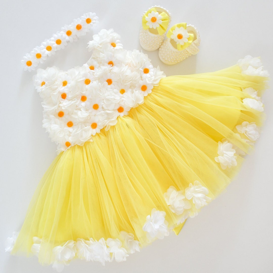 Daisy Baby Dress,flower Girl Dress,girl Tutu Dress,toddler Dress