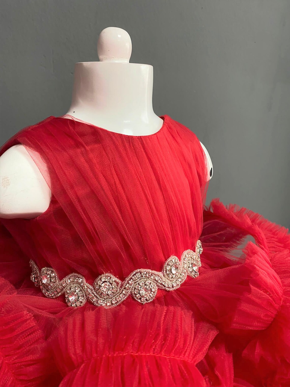 Red Baby Dressbaby Pageant Dresschristmas Dressprom Etsy