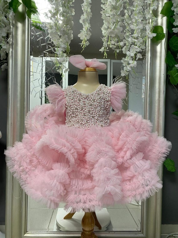 Pink Girl Dress pink Baby Girl 1st Birthday Outfit photoshoot Baby party Dress baby Shower Outfit girl Wedding Dress girl Pageant Dress Etsy UK