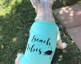 Beach Vibes | Dog Tee | Dog Shirt | Beach Babe | Turtle Lovers | Dog Clothes | Dog Tank Top | Dog Summer Shirt | Dog Summer Clothes