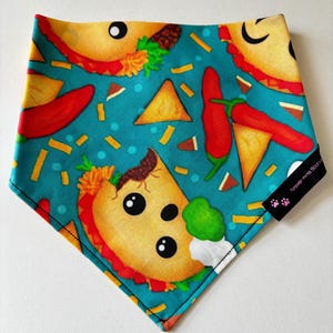Taco Tuesday Dog Bandana | Reversible Bandana | Fiesta Bandana | Mexican Food Dog Bandana | Cinco de Mayo Dog | Pet Scarf