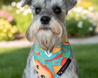 Taco Tuesday Dog Bandana | Reversible Bandana | Fiesta Bandana | Mexican Food Dog Bandana | Cinco de Mayo Dog | Pet Scarf