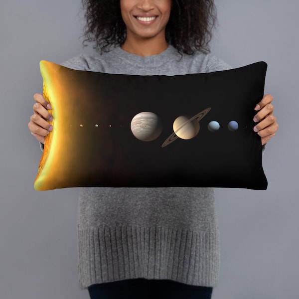 Solar System Pillow, Galaxy Pillow, Space Pillow, Throw Pillow, Decorative Pillow, Cool Pillows, Astronaut Decor, Astronomy Bedding